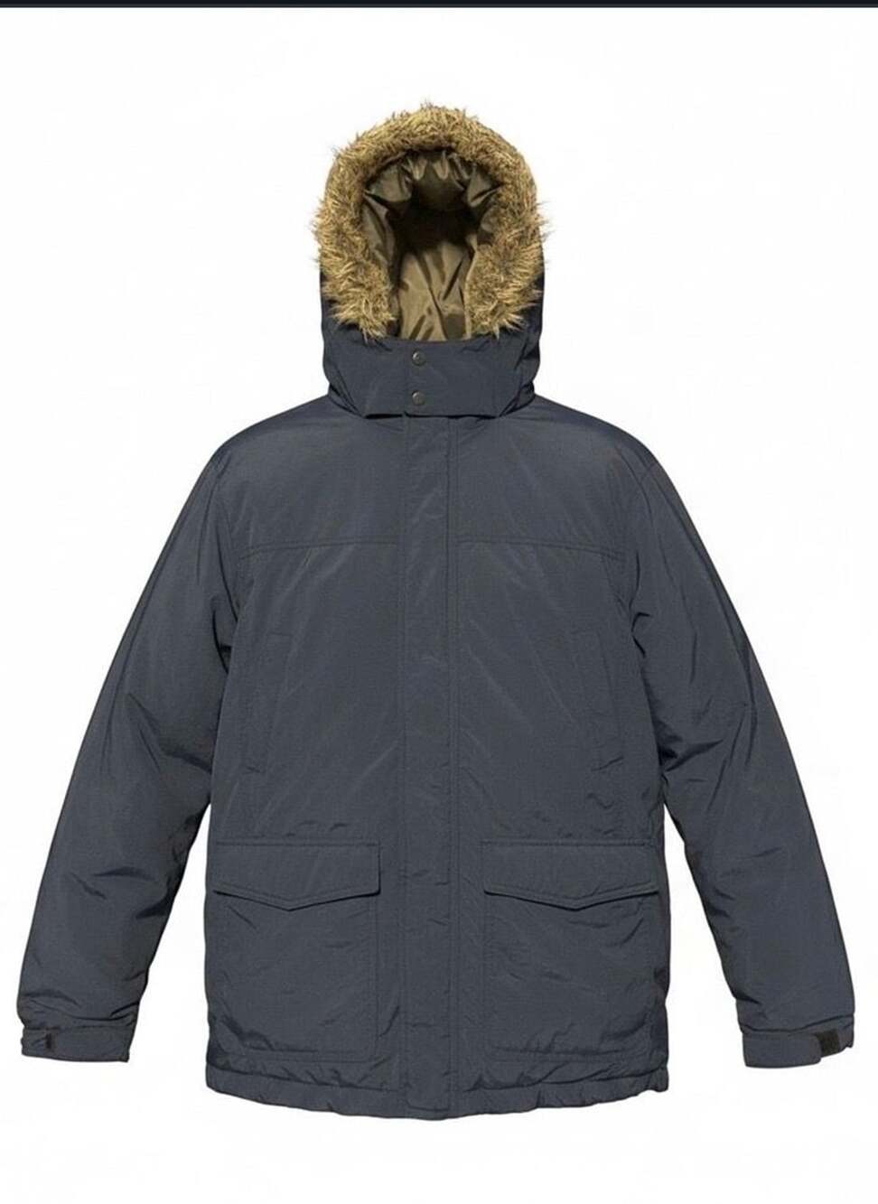 American Rag Men's Navy Blue Faux Fur Hooded Insulated Winter Parka Jacket